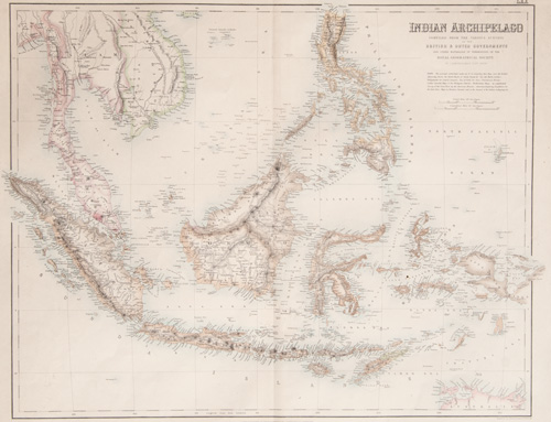 Indian Archipelago antique map 1860